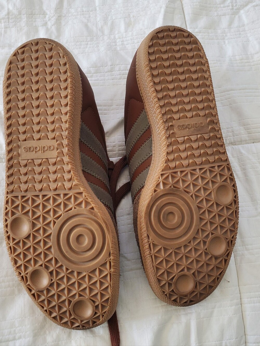adidas Originals Samba Brown and Taupe Low-Top Sneakers - Picture 3 of 6